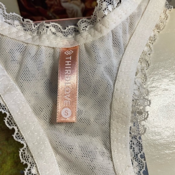 THIRDLOVE Everyday Lace Racerback Bralette in White S - Picture 3 of 5